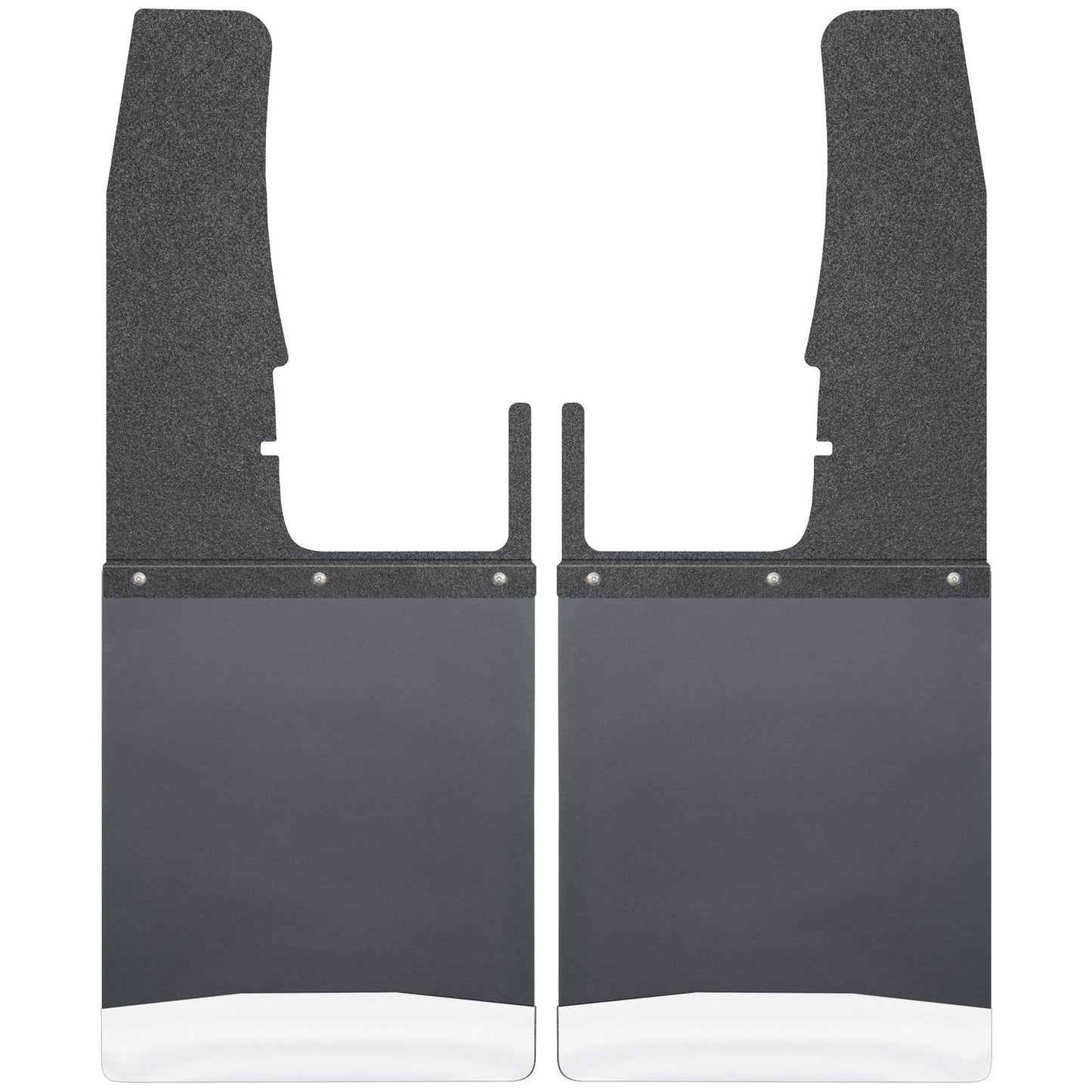 Husky Liners Kick Back Mud Flaps Front 12" Wide - Black Top and Stainless Steel Weight 17102