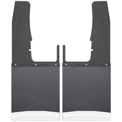 Husky Liners Kick Back Mud Flaps Front 12" Wide - Black Top and Stainless Steel Weight 17102