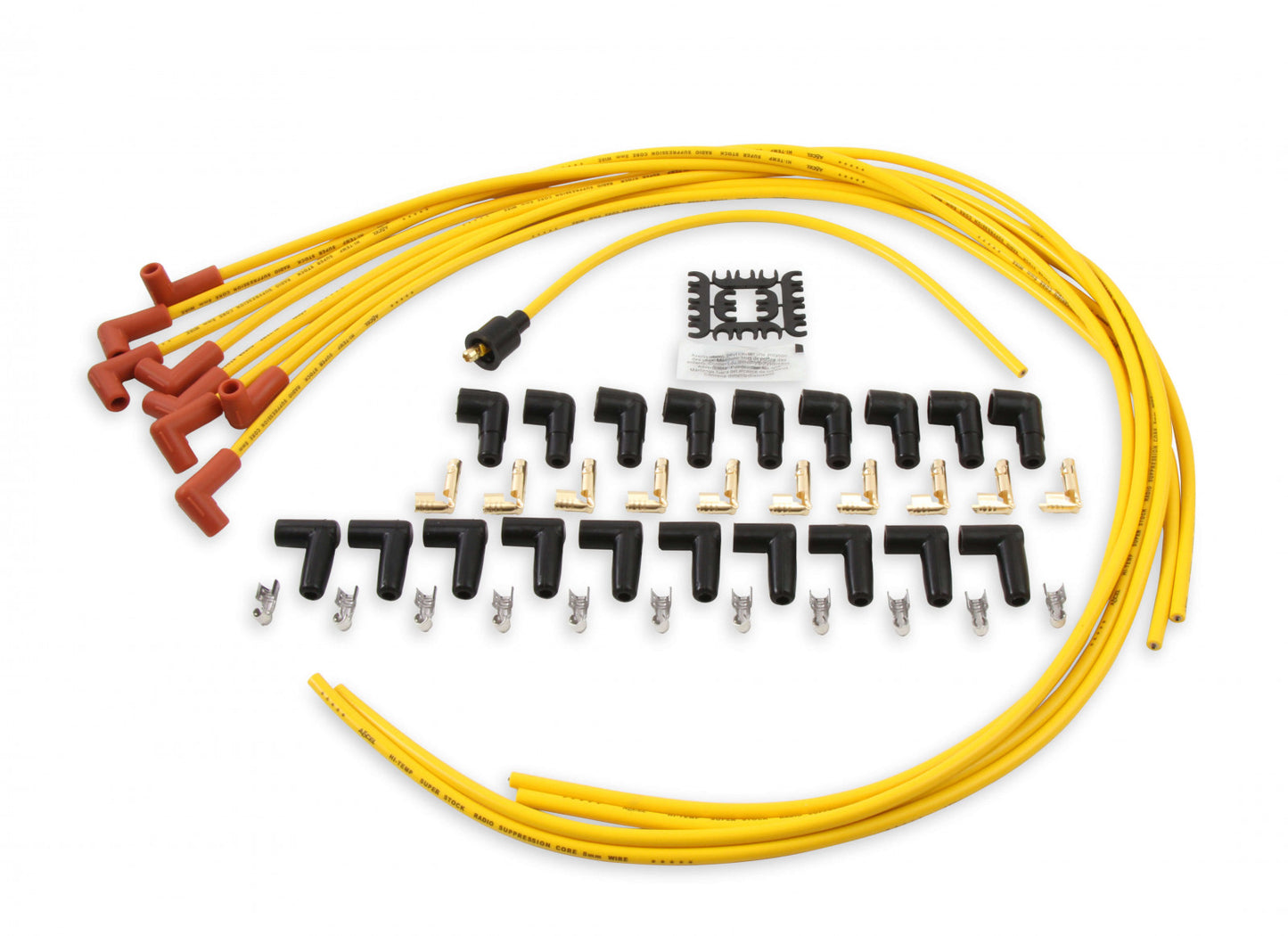 ACCEL Spark Plug Wire Set - 8mm - Yellow with Orange 90 Deg Boots 4041