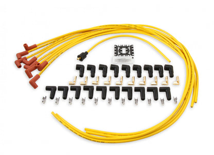 ACCEL Spark Plug Wire Set - 8mm - Yellow with Orange 90 Deg Boots 4041