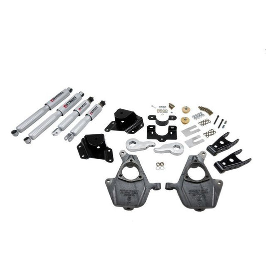 BELLTECH 661SP LOWERING KITS Front And Rear Complete Kit W/ Street Performance Shocks 2005-2006 Chevrolet Silverado/Sierra (Ext Cab w/ Factory Front Torsion bar) 3 in. or 4 in. F/4 in. R drop W/ Street Performance Shocks