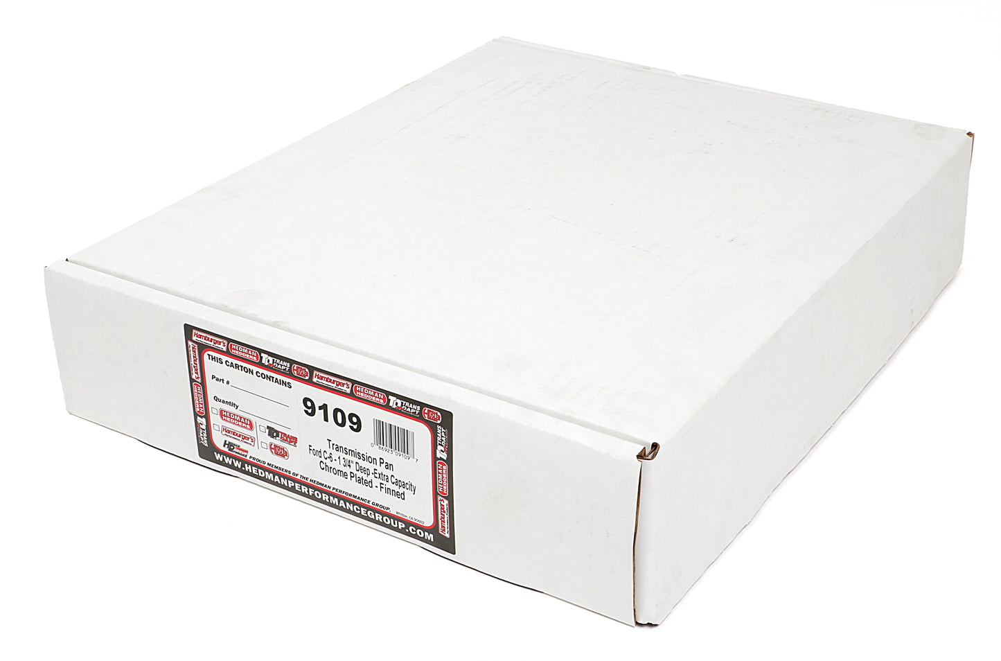 Trans-Dapt Performance Chrome Steel Extra Capacity Transmission Pan; Finned; Ford C6 9109