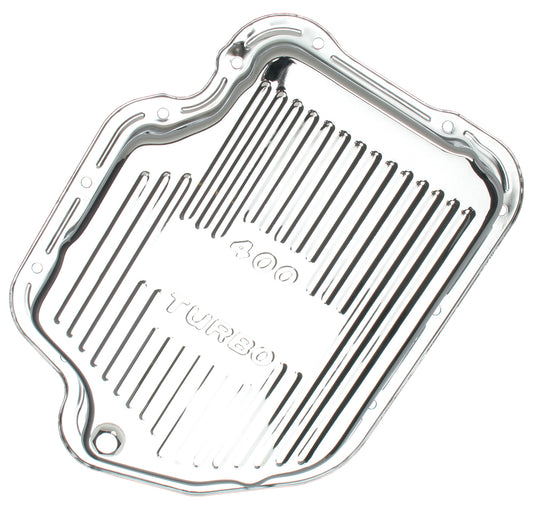 Trans-Dapt Performance Th400- Chrome Transmission Pan; Stock Capacity; Stock Depth; Finned Bottom 9121
