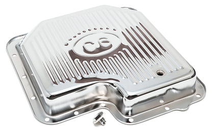 Trans-Dapt Performance Ford C-6- Chrome Transmission Pan; Stock Capacity; Stock Depth; Finned Bottom 9125
