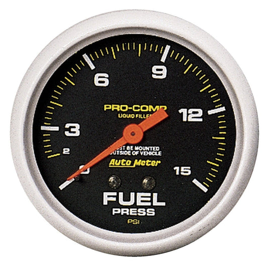 AutoMeter 2-5/8 in. FUEL PRESSURE 0-15 PSI LIQUID FILLED PRO-COMP 5411