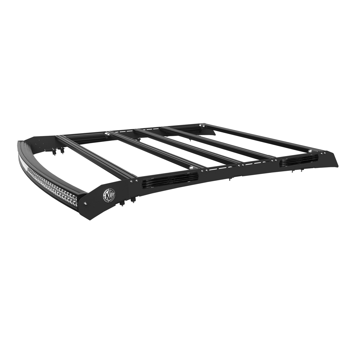 KC HiLiTES M-RACK KIT - 50" C-Series LED CR50 - 300W Curved Light Bar System - Side Blackout Plates - for GMC Chevy 1500 / 2500 / 3500 Crew Cab 92033