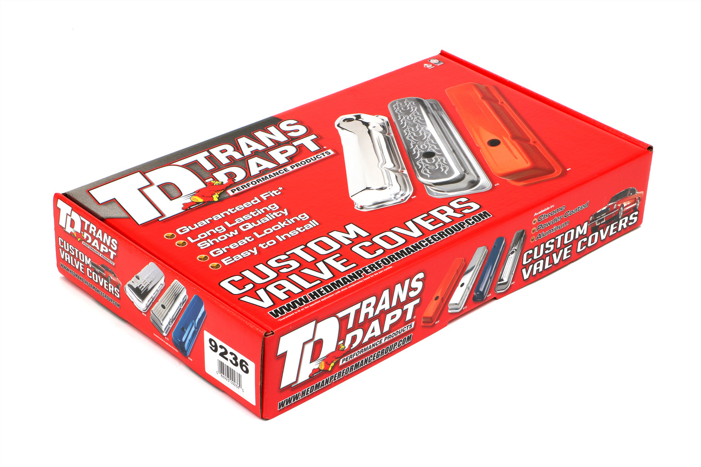 Trans-Dapt Performance Traditional Design Valve Covers; Short; 1965-2000 Bb Chevy 396-502- Chrome 9236