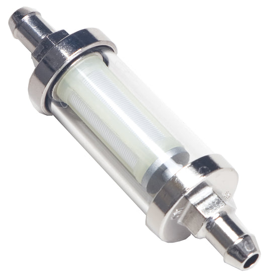 Trans-Dapt Performance 3/8 In. Fuel Filter- Glass And Chrome (Not For Fuel Injection) 9245