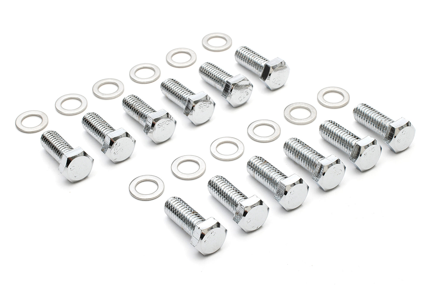 Trans-Dapt Performance Intake Manifold Bolts; 3/8 In.-16 X 1 In. Hex Head (12 Bolts)- Chrome 9265