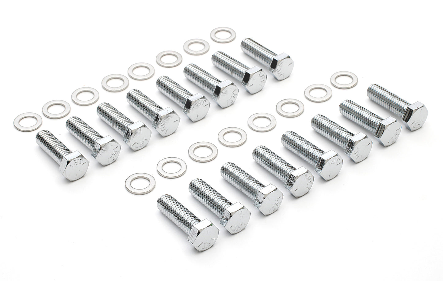 Trans-Dapt Performance Intake Manifold Bolts; 3/8 In.-16 X 1-1/4 In. Hex Head (16 Bolts); Grade 5- Chrome 9266