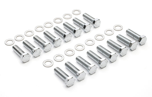 Trans-Dapt Performance Intake Manifold Bolts; 3/8 In.-16 X 1-1/4 In. Hex Head (16 Bolts); Grade 5- Chrome 9266