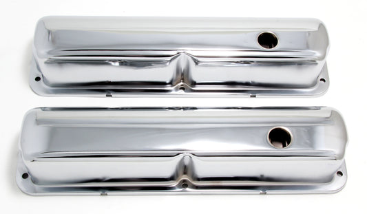 Trans-Dapt Performance Traditional Design Valve Covers; Stock; Ford 352 360 390 406 427 428 (Not Cobrajet 428)- Chrome 9296