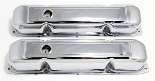 Trans-Dapt Performance Traditional Design Valve Covers; Short; Chrysler 383 426 440- Chrome 9299