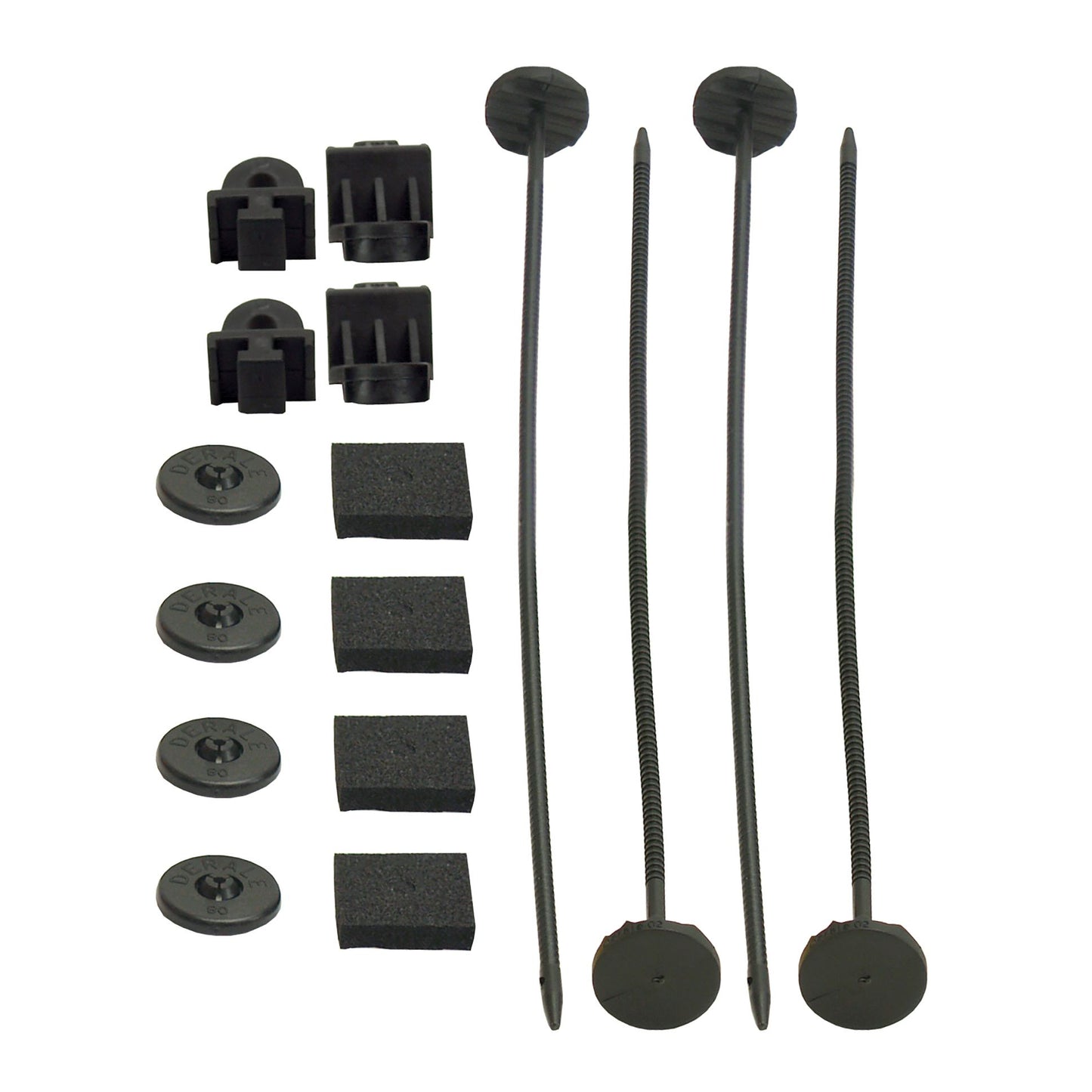 Derale Electric Fan Mounting Kit, Plastic Rods, Clips and Mounting Feet 16744