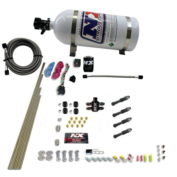 Nitrous Express DRY DIRECT PORT NITROUS SYSTEM. 4 CYLINDER W/ 10LB BOTTLE NX-93046-10