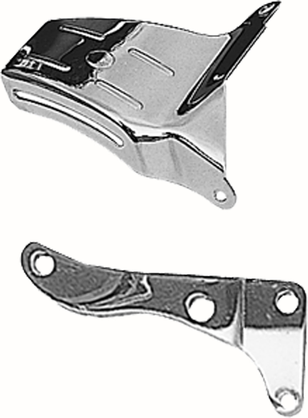 Trans-Dapt Performance O.E.M. Style Alternator Bracket (Top); 1969-1975 Chevrolet 305-350; Long Water Pump- Chrome 9316