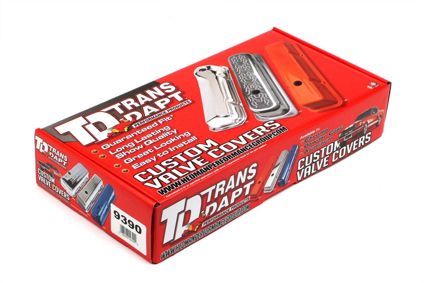 Trans-Dapt Performance Traditional Design Valve Covers; Short; 1980-1989 Chevy 2.8L V6- Chrome 9390