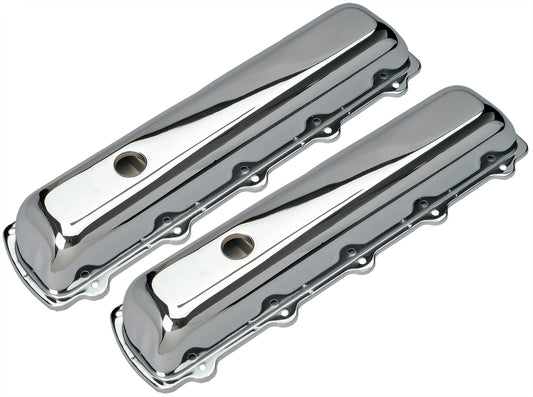 Trans-Dapt Performance Traditional Design Valve Covers; Short; 1964-1988 Olds 330-455- Chrome 9391