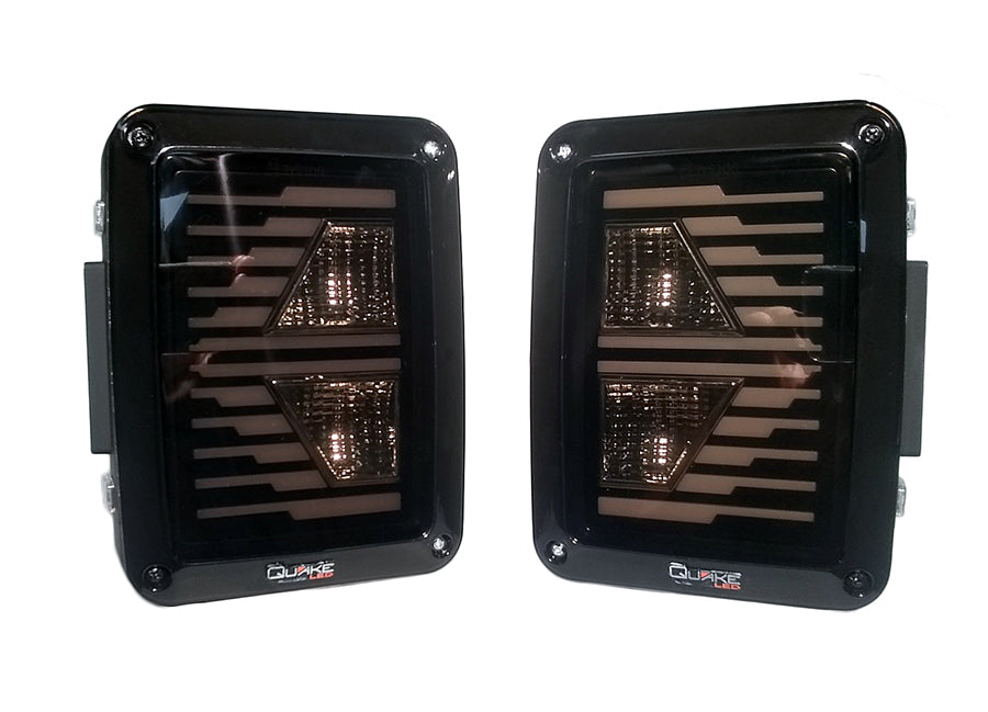 Quake LED - QTE941 - Jeep JK Retro LED Tail Lights For 2007-2017 Jeep Wrangler