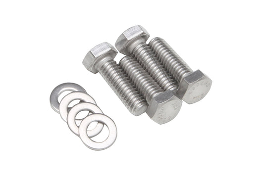 Trans-Dapt Performance 5/16 In.-18 X 1 In. Hex Head Valve Cover Bolts And Washers (Set Of 4)- Chrome 9423