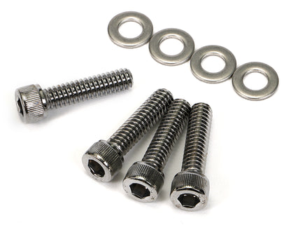 Trans-Dapt Performance 1/4 In.-20 X 1 In. Hex Socket (Allen) Style Valve Cover Bolts And Washers (Set Of 4)- Chrome 9434