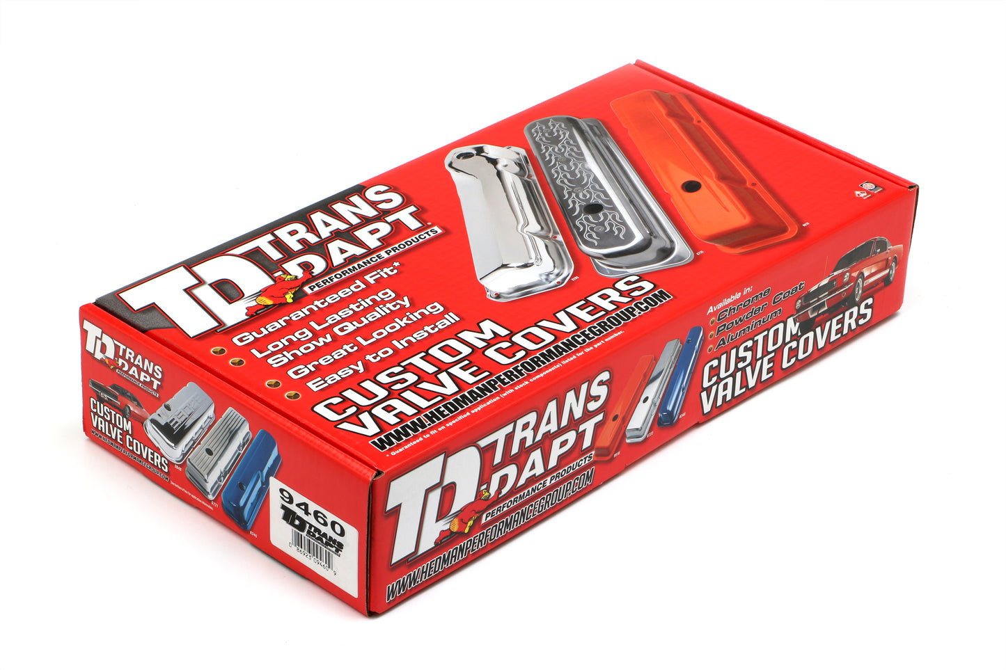 Trans-Dapt Performance Traditional Design Valve Cover Caps (Trucks Only); Short; 1987-1999 Chevy 5.0 5.7L- Chrome 9460