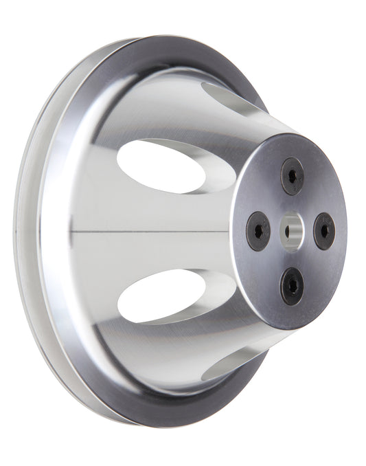 Trans-Dapt Performance Water Pump Pulley; 1 Groove; 1955-1968 Chevrolet 283-350; Short Water Pump- Machined Aluminum 9478