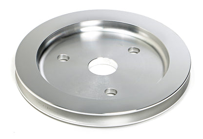Trans-Dapt Performance Crankshaft Pulley; 1 Groove; Chevrolet 283-350; Short Water Pump- Machined Aluminum 9480
