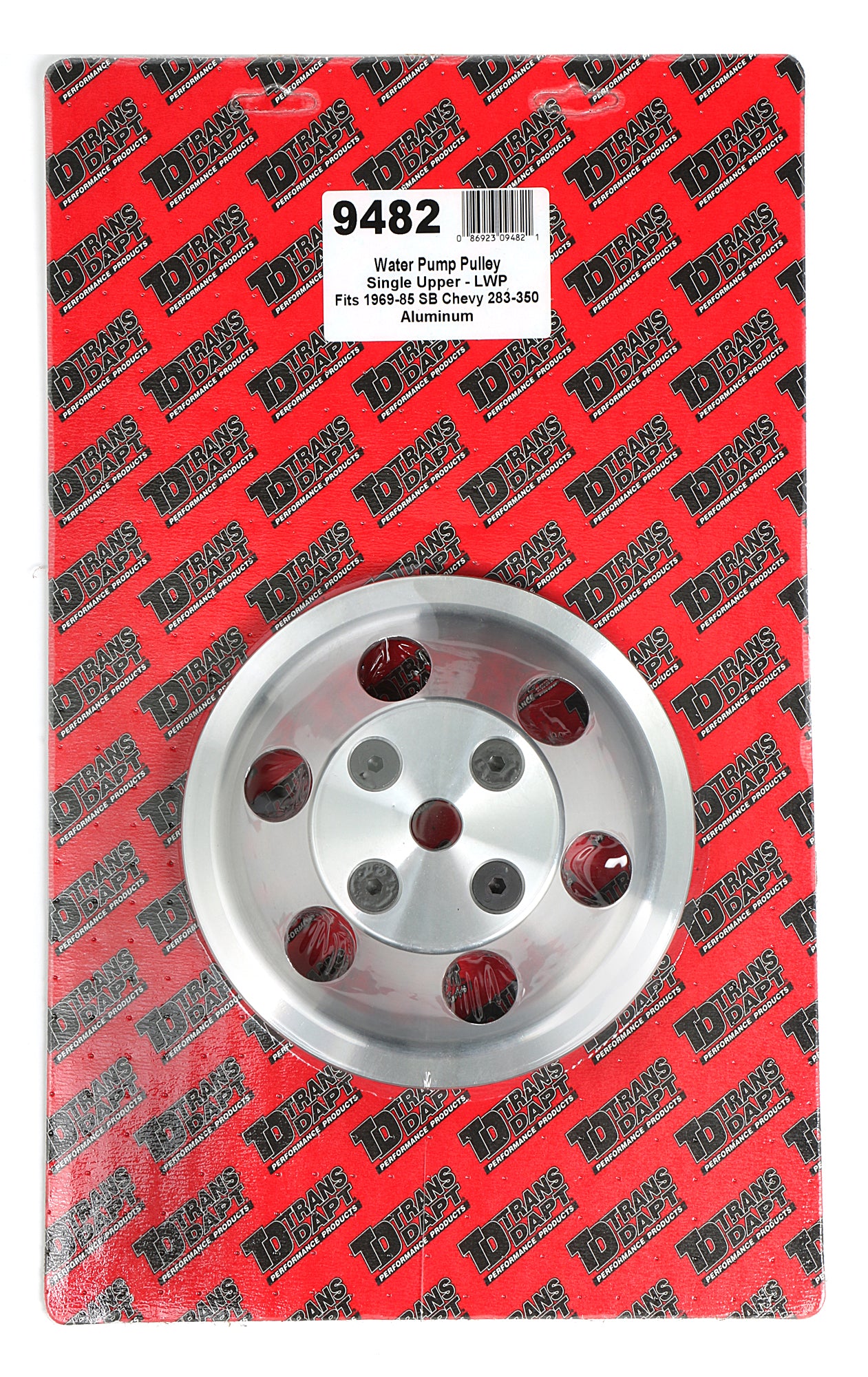 Trans-Dapt Performance Water Pump Pulley; 1 Groove; 1969-1985 Chevrolet 283-350; Long Water Pump- Machined Aluminum 9482