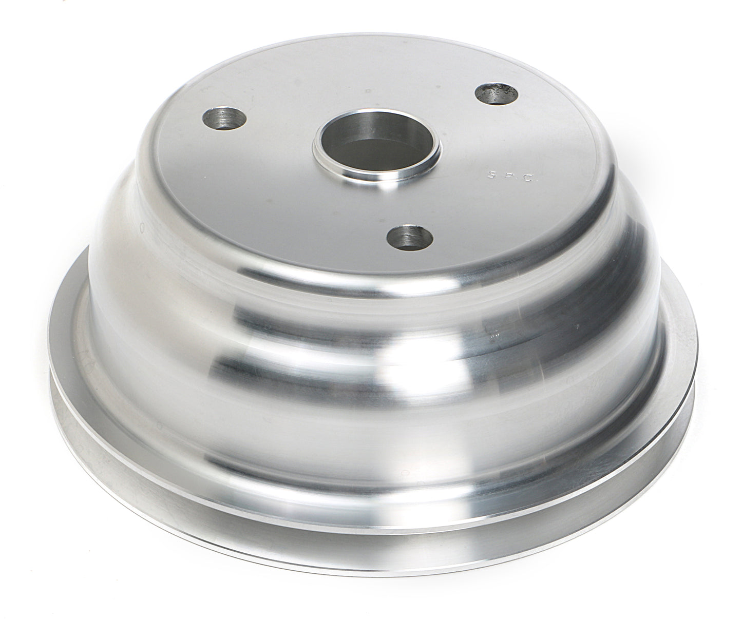 Trans-Dapt Performance Crankshaft Pulley; 1 Groove; Chevrolet 283-350; Long Water Pump- Machined Aluminum 9484