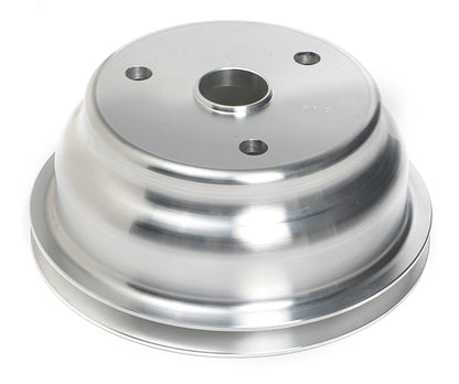 Trans-Dapt Performance Crankshaft Pulley; 1 Groove; Chevrolet 283-350; Long Water Pump- Machined Aluminum 9484
