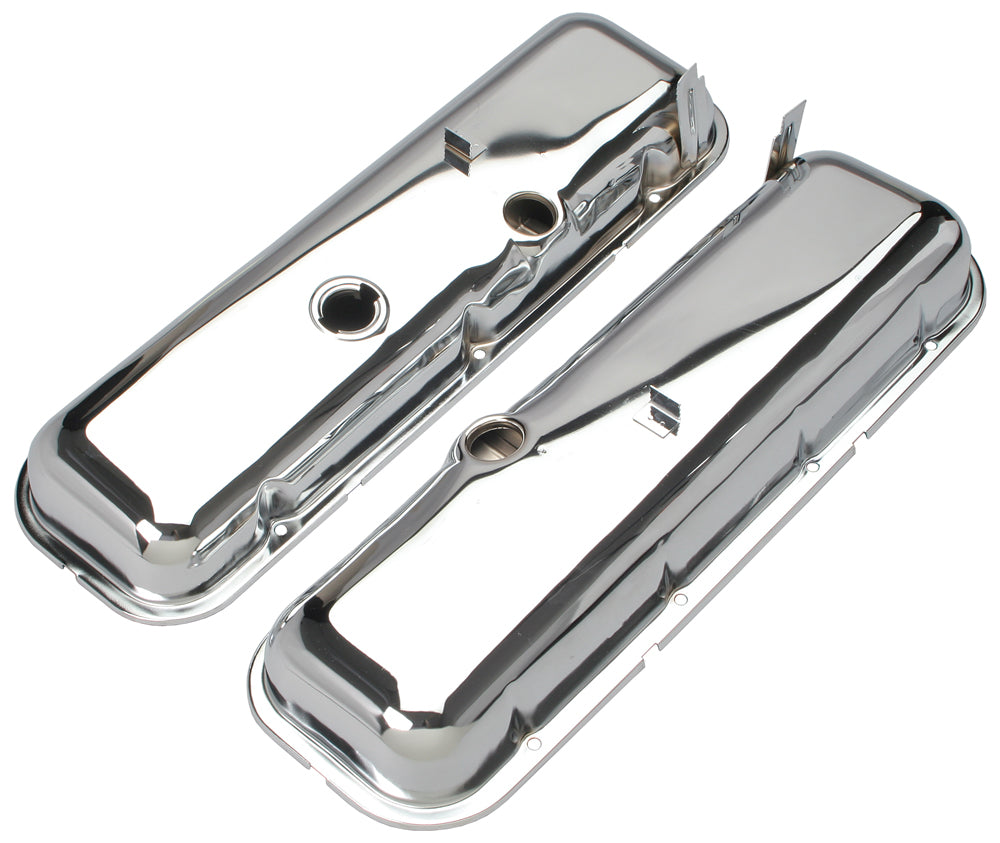 Trans-Dapt Performance O.E.M. Reproduction Design Valve Covers; Short; 1965-1972 Bb Chevy 396-502- Chrome 9503