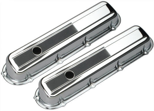 Trans-Dapt Performance Traditional Design Valve Covers; Short; 1977-76 Cadillac 425 1968-76 472-500- Chrome 9521