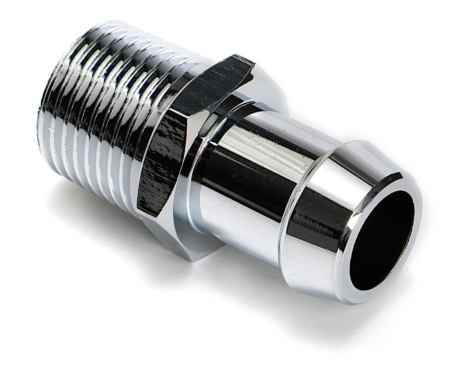 Trans-Dapt Performance Aluminum 1/2 In. Npt Water Pump Hose Fitting; 5/8 In. Hose 9523