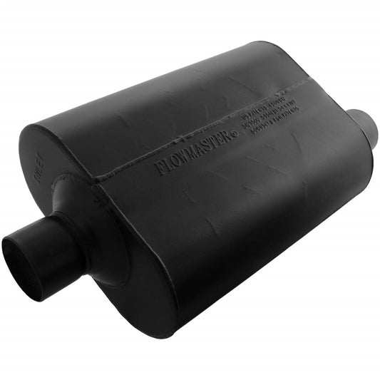 Flowmaster 952547 Super 40 Muffler - 2.50 Center In / 2.50 Offset Out - Aggressive Sound