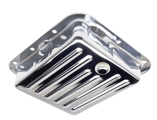 Trans-Dapt Performance Ford C-4- Chrome Transmission Pan; Stock Capacity; Stock Depth; Finned Bottom 9531