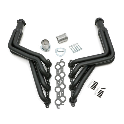 Hedman Hedders HEDMAN HEADERS 1968-72 CHEVELLE/EL CAMINO (AND RELATED A-BODIES) LS SWAP HEADERS; AUTO TRANSMISSION; 1-3/4 IN. LONG TUBE; 3 IN. BALL/SOCKET COLLECTOR- BLACK MAXX CERAMIC COATED 68153