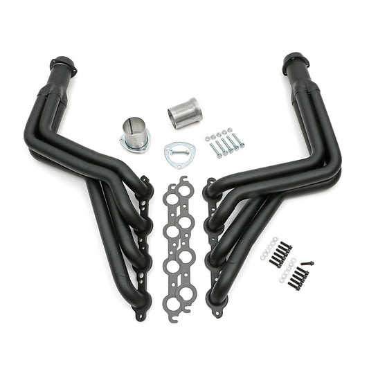 Hedman Hedders HEDMAN HEADERS 1968-72 CHEVELLE/EL CAMINO (AND RELATED A-BODIES) LS SWAP HEADERS; AUTO TRANSMISSION; 1-3/4 IN. LONG TUBE; 3 IN. BALL/SOCKET COLLECTOR- BLACK MAXX CERAMIC COATED 68153