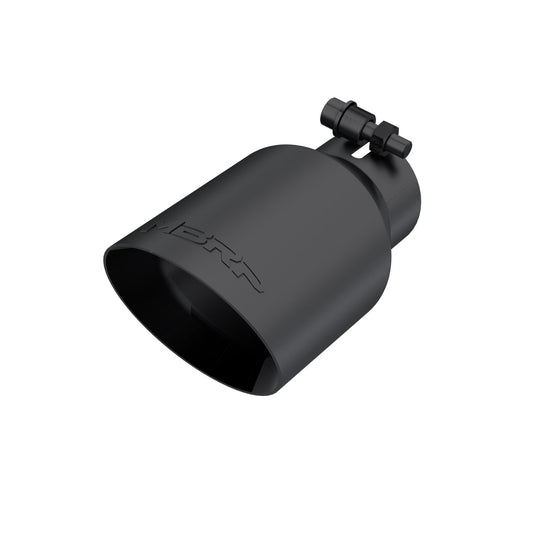 MBRP Exhaust Tip; 4in. O.D.; Dual Wall Angled; 2in. inlet; 8in. length; Black T5123BLK