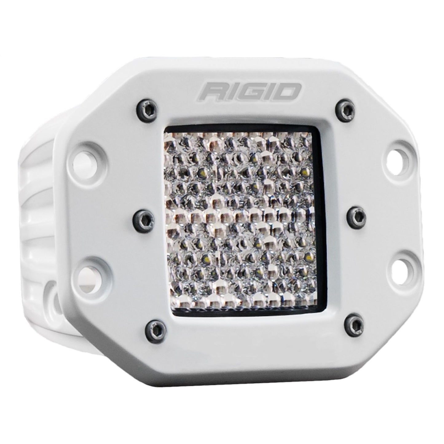 RIGID Industries D-Series PRO Light Flood Diffused Flush Mount White Housing Single 611513