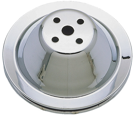 Trans-Dapt Performance Water Pump Pulley; 1 Groove; 1955-1968 Chevrolet 283-350; Short Water Pump- Chrome 9600