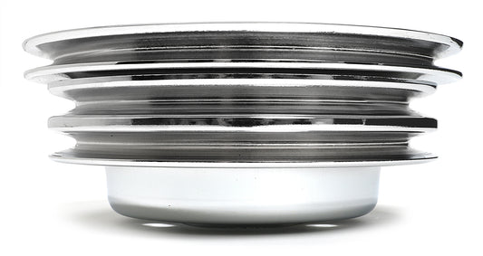 Trans-Dapt Performance Crankshaft Pulley; 3 Groove; Chevrolet 396-454; Long Water Pump- Chrome 9724