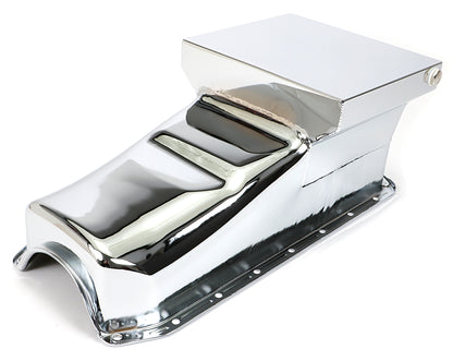 Trans-Dapt Performance 1955-79 Chevy 283-400 Street And Strip Oil Pan (7 Qts.); 8-1/4 In. Deep- Chrome 9725