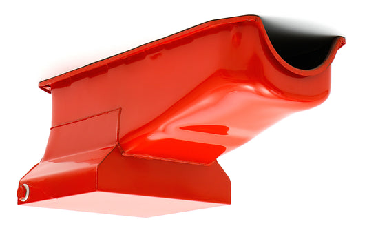 Trans-Dapt Performance 1955-79 Chevy 283-400 Street And Strip Oil Pan (7 Qts.); 8-1/4 In. Deep- Orange 9726