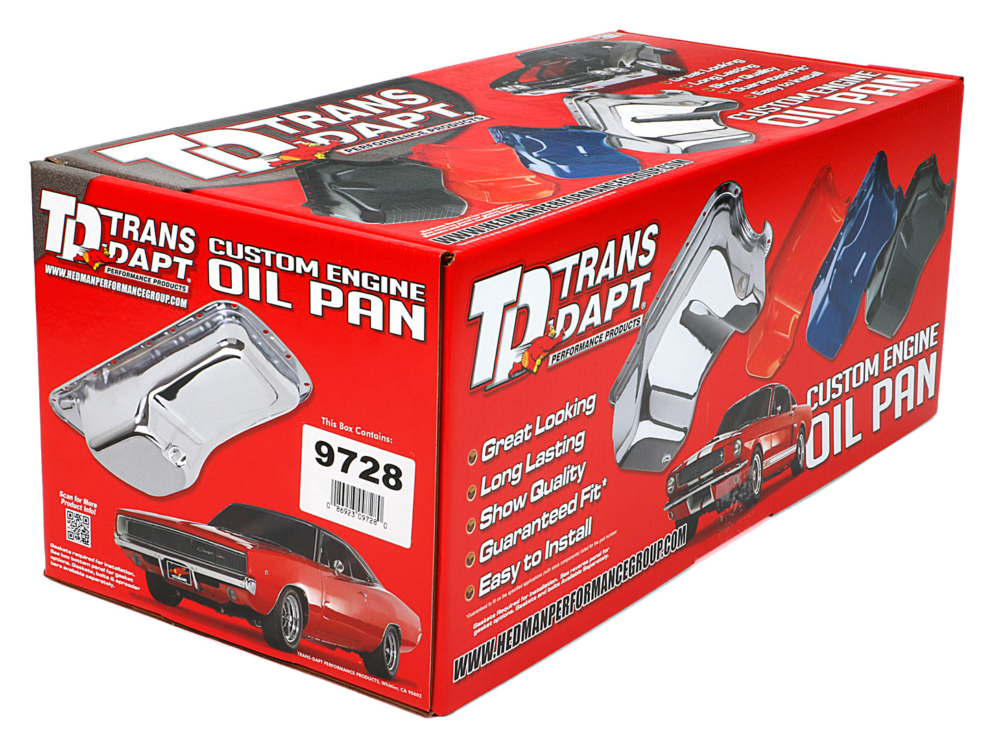 Trans-Dapt Performance 1965-95 Chevy 396-454 Street And Strip Oil Pan (6 Qts.); 8-1/4 In. Deep- Chrome 9728