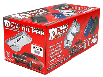 Trans-Dapt Performance 1965-95 Chevy 396-454 Street And Strip Oil Pan (6 Qts.); 8-1/4 In. Deep- Chrome 9728