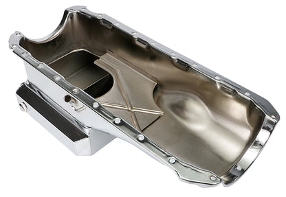 Trans-Dapt Performance 1965-95 Chevy 396-454 Street And Strip Oil Pan (6 Qts.); 8-1/4 In. Deep- Chrome 9728