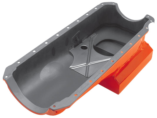Trans-Dapt Performance 1965-95 Chevy 396-454 Street And Strip Oil Pan (6 Qts.); 8-1/4 In. Deep- Orange 9729