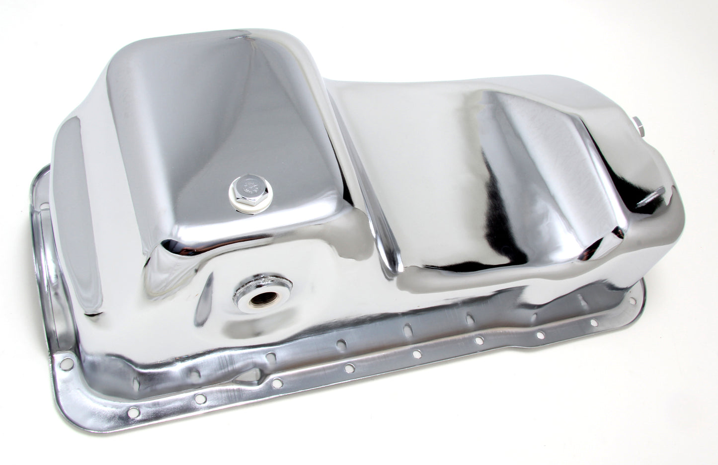 Trans-Dapt Performance Chrome Oem-Style Oil Pan- Ford Mustang 83-93 302 (5.0L) Dual Sump.; Stock Capacity 9754