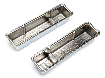 Trans-Dapt Performance 327 In. C.I.D. Logo Design Valve Covers; Tall; 1958-1986 Sb Chevy 327- Chrome 9853